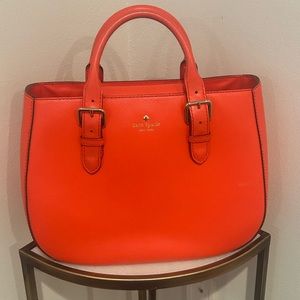Kate Spade orange carryall tote